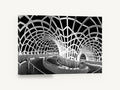 Webb Bridge Night Arches, webb bridge docklands black and white photograph, city canvas wall art print ready to hang
