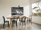 Webb Bridge Night Arches city canvas print on the wall of a dining room