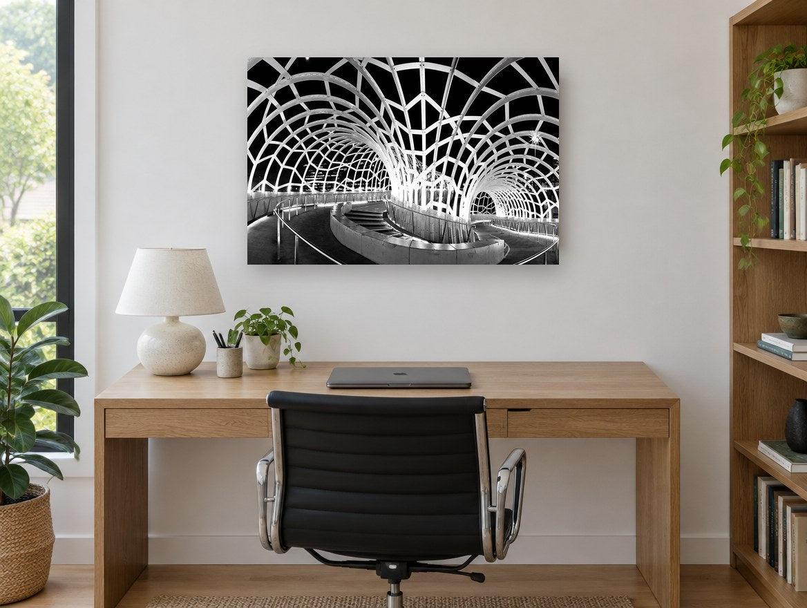 Webb Bridge Night Arches city canvas print on the wall of a study