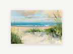 Dune Path Gulls, coastal canvas wall art print, front view