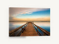 Jetty at Dusk Calm, timber jetty calm bay photograph, landscape canvas wall art print ready to hang