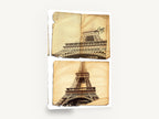 Eiffel Tower Love Pages, vintage eiffel tower collage, city canvas wall art print ready to hang