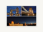 London Landmarks After Dark, london landmarks at night photograph montage, city canvas wall art print, front view