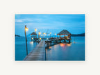 Blue Hour Jetty Retreat, coastal canvas wall art print, front view