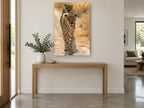 Cheetah Pair on the Track animal canvas print on the wall of a entry hall