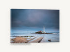Causeway to the Lighthouse, st mary's lighthouse causeway photograph, coastal canvas wall art print ready to hang