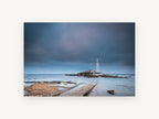 Causeway to the Lighthouse, coastal canvas wall art print, front view