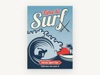 Time to Surf Waikiki, vintage canvas wall art print, front view