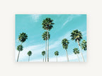 Palms Against Turquoise, coastal canvas wall art print, front view