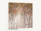 Blush Birch Glow, pink birch grove abstract painting, landscape canvas wall art print ready to hang