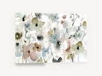 Soft Meadow Washes, muted watercolour wildflowers landscape, floral canvas wall art print ready to hang