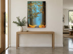 Amber Lane Haze landscape canvas print on the wall of a entry hall