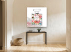 Floral Perfume Flacon floral canvas print on the wall of a hallway