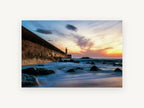Lighthouse Wall at Dusk, coastal canvas wall art print, front view