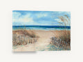 Dune Path to the Sea, beach path dune fence seascape painting, coastal canvas wall art print ready to hang