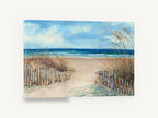 Dune Path to the Sea, beach path dune fence seascape painting, coastal canvas wall art print ready to hang