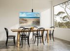 Dune Path to the Sea coastal canvas print on the wall of a dining room