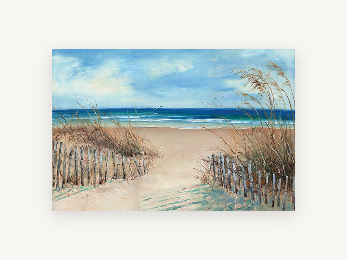 Dune Path to the Sea, coastal canvas wall art print, front view