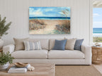 Dune Path to the Sea coastal canvas print on the wall of a beach house living room