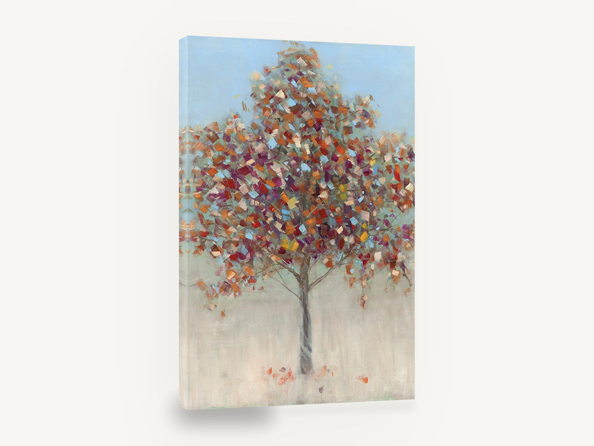 Confetti Autumn Tree, autumn tree abstract painting style, landscape canvas wall art print ready to hang