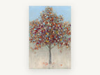 Confetti Autumn Tree, autumn tree abstract painting style, landscape canvas wall art print, front view