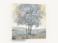 Silver Birch Haze, pale tree abstract landscape painting, landscape canvas wall art print ready to hang