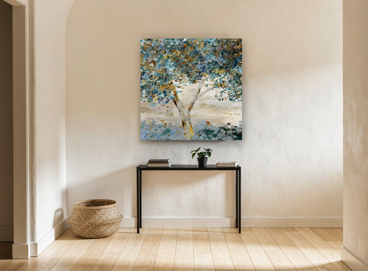 Twilight Canopy landscape canvas print on the wall of a hallway