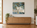 Twilight Canopy landscape canvas print on the wall of a living room above a sideboard