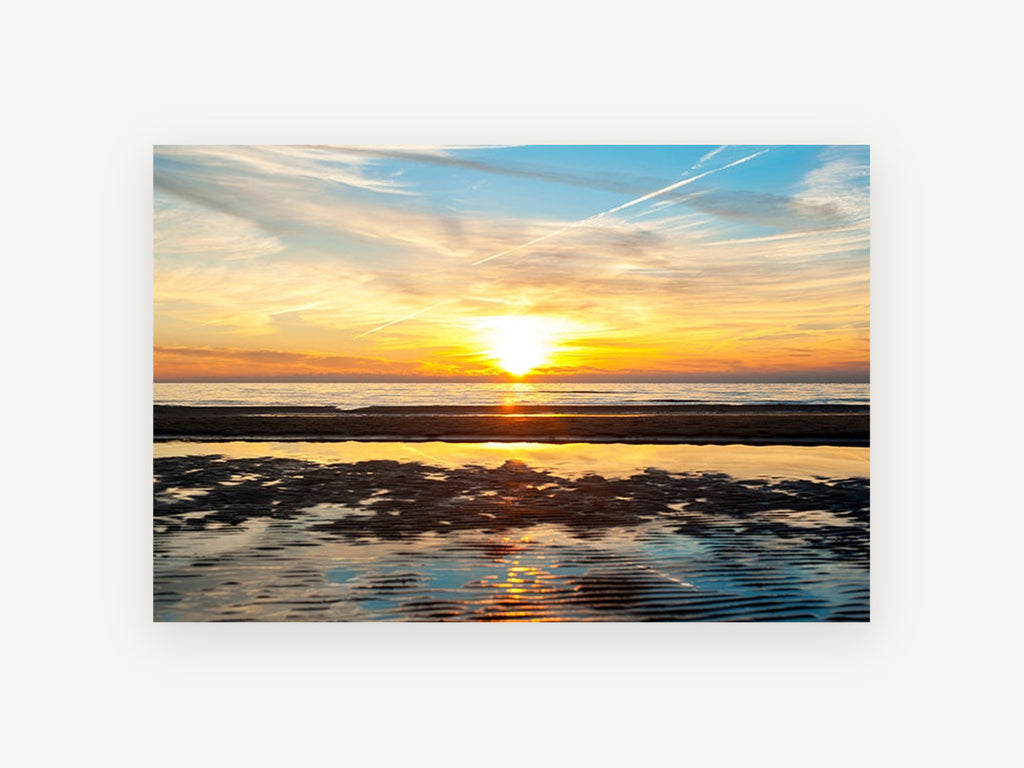 Golden Tidal Flats, coastal canvas wall art print, front view