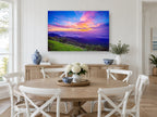 Sunrise Above the Clouds landscape canvas print on the wall of a Hamptons dining room