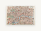 Inner London Antique Map, antique london street map, city canvas wall art print, front view