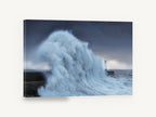 Storm Surge Beacon, storm wave lighthouse photograph, coastal canvas wall art print ready to hang