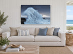Storm Surge Beacon coastal canvas print on the wall of a beach house living room
