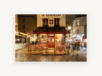 Le Consulat at Night, kitchen canvas wall art print, front view