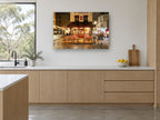 Le Consulat at Night kitchen canvas print on the wall of a kitchen