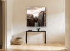 Boulder in the Gap landscape canvas print on the wall of a hallway