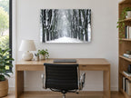 Snowy Avenue Hush landscape canvas print on the wall of a study