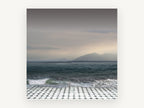 Tiled Shore Storm, coastal canvas wall art print, front view