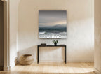Tiled Shore Storm coastal canvas print on the wall of a hallway