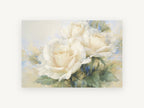 Powder Blue Rose Haze, floral canvas wall art print, front view