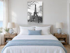 Eiffel Bare Branch Lamplight city canvas print on the wall of a bedroom