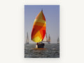Spinnaker Regatta Haze, coastal canvas wall art print, front view