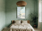 Orchid Window Beach View coastal canvas print on the wall of a bedroom