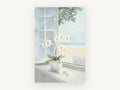 Orchid Window Beach View, coastal canvas wall art print, front view