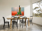 Mossy Beech Autumn Floor floral canvas print on the wall of a dining room