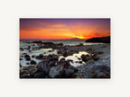 Mani Sunset Shore, coastal canvas wall art print, front view