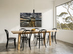 Stormlight Over Flooded Field landscape canvas print on the wall of a dining room