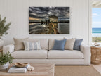 Stormlight Over Flooded Field landscape canvas print on the wall of a beach house living room