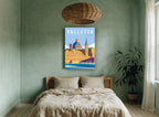 Valletta Harbour Dome vintage canvas print on the wall of a bedroom