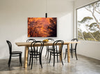 Ember Sky Silhouettes landscape canvas print on the wall of a dining room
